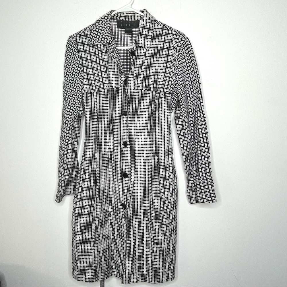 Infinity Studio Checkered Button Down Long Sleeve… - image 2